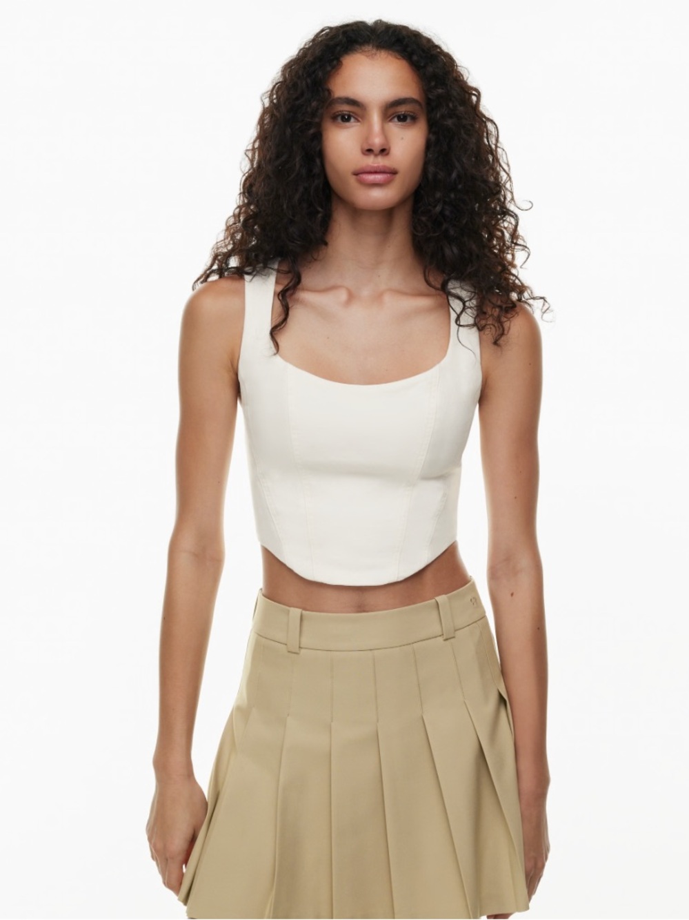Aritzia Shiloh Bustier Crop Top in Cream